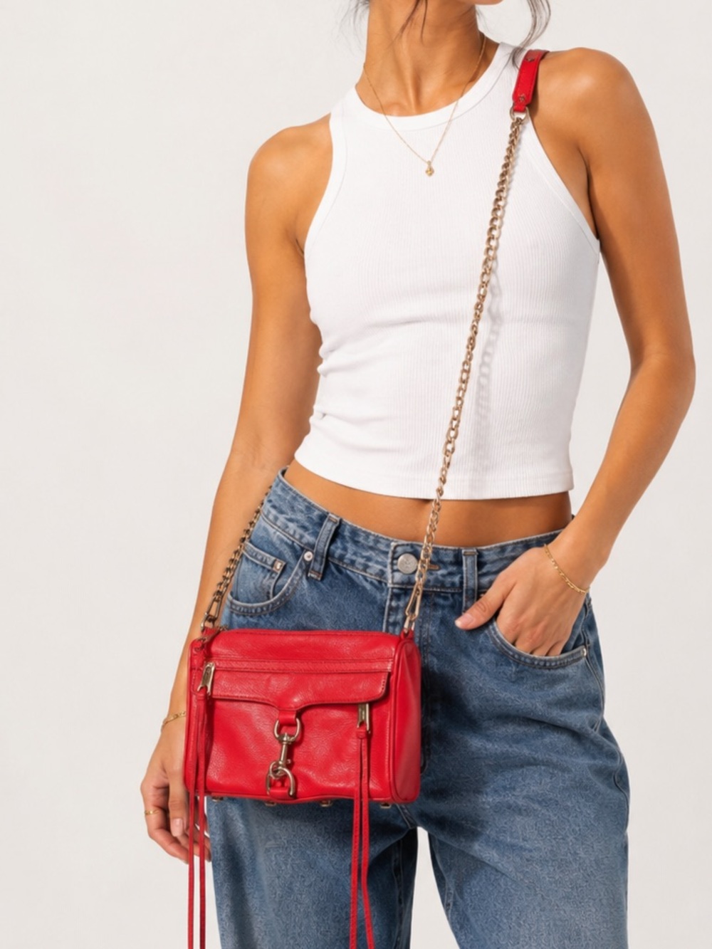 Rebecca Minkoff Mini M.A.C. Red Leather crossbody Bag